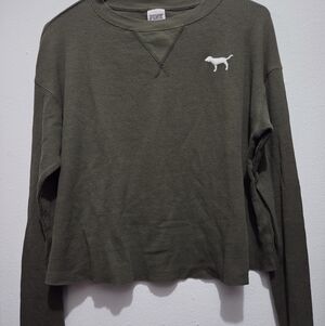 PINK Victoria's Secret Olive Long Sleeve Top